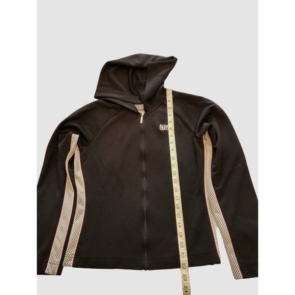 Nike Black Hoodie Zip Up Jacket Pink Stripe - Picture 5 of 11